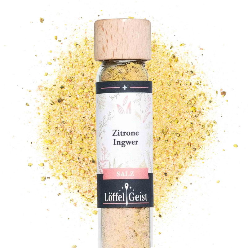 Zitrone Ingwer Salz im Reagenzglas